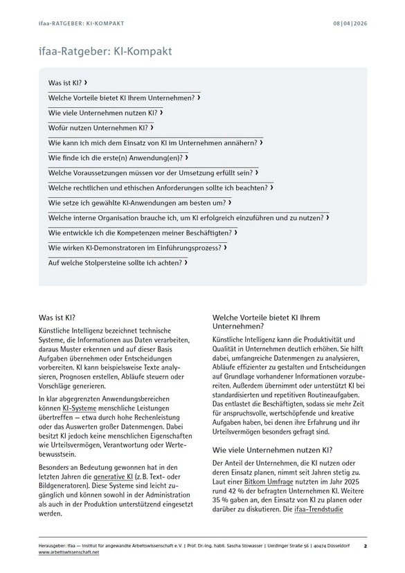 ifaa-Ratgeber: KI-Kompakt