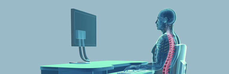 3d rendered medical illustration - correct sitting posture