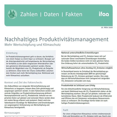 ifaa Zahlen Daten Fakten Nachhaltiges Produktivitätsmanagement