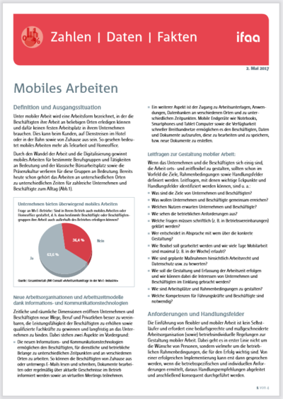 Cover ifaa-Faktencheck Mobiles Arbeiten Cover ifaa-Faktencheck Mobiles Arbeiten