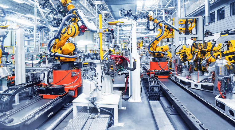robots in a car factory