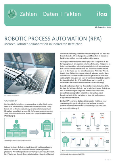 ifaa Zahlen Daten Fakten Robotic Process Automation Cover