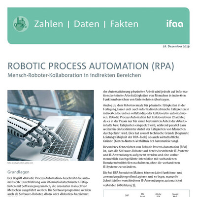 ifaa Zahlen Daten Fakten Robotic Process Automation Cover