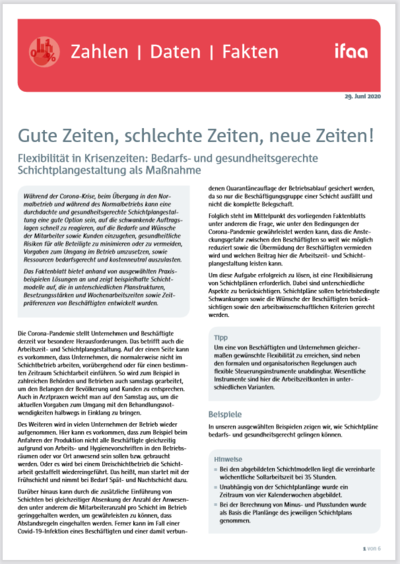 Cover ifaa-Faktencheck Gute Zeiten, schlechte Zeiten, neue Zeiten!